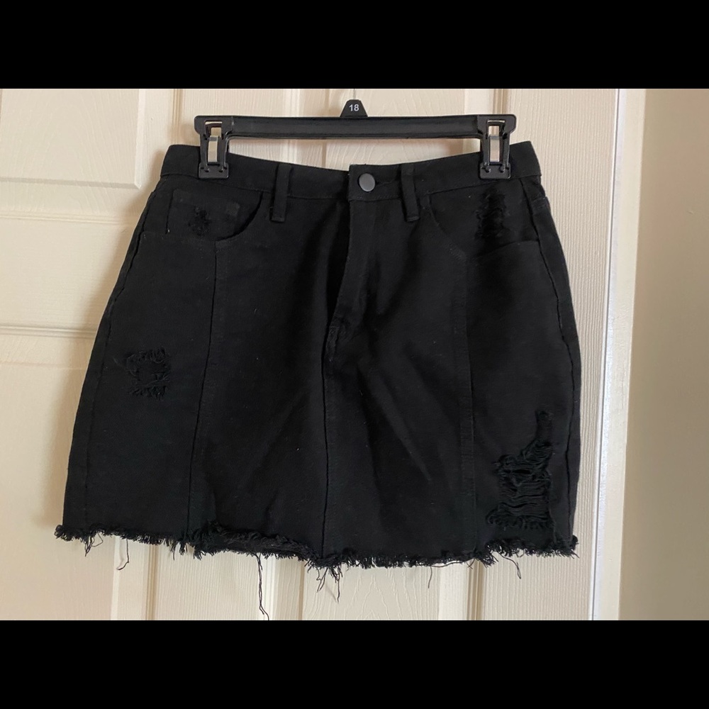 black denim skirt